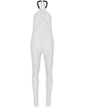 Atu Body Couture Mono Largo Con Motivo De Lunares - Blanco