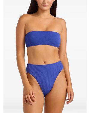 Seafolly High-Waisted Bikini Bottoms - Blue