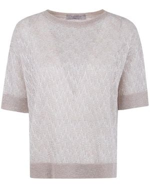 D.exterior Zigzag-Pattern T-Shirt - White