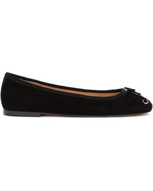 Odissi Lou Bow Square Toe Ballerina - Black