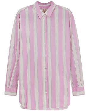 MC2 Saint Barth Brigitte Striped Buttoned Shirt - Pink