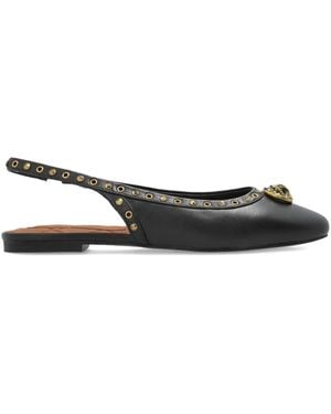 Kurt Geiger Slingback Studded Flat Pumps - Black