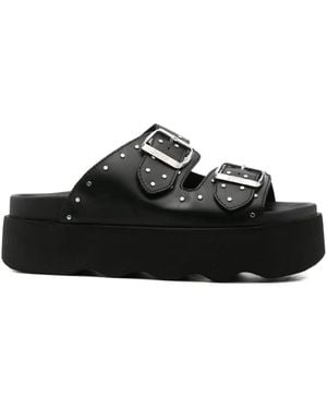 Scholl 40mm Beatriz Studded Double-buckle Platform Sandals - ブラック