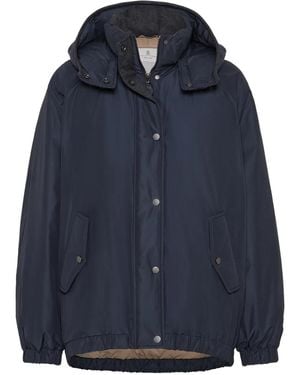 Brunello Cucinelli Hooded Padded Jacket - Blue