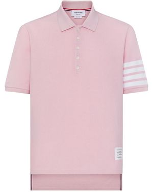 Thom Browne Polo Con Tres Rayas - Rosa