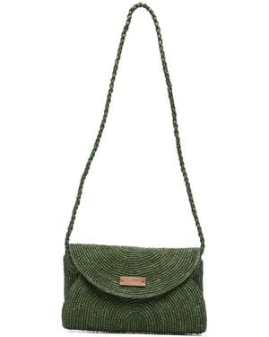 AFAR Samira Raffia Shoulder Bag - Green