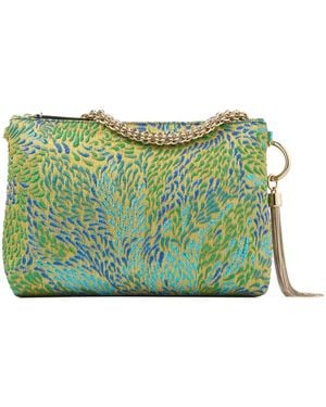 Jimmy Choo Callie Jacquard-Patterned Clutch Bag - Green