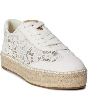 Ralph Lauren Luize Lace Platform Sneakers - White
