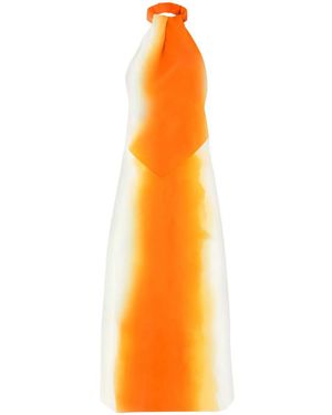 Ferragamo Robe Imprimée À Dos-Nu - Orange