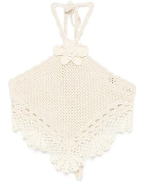 retroféte Isaure Crochet Top - White