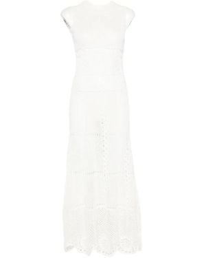 Erdem Crochet-Knit Flared Dress - White