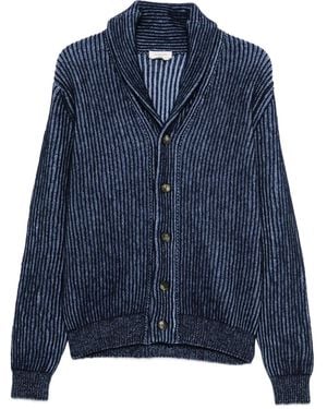 Jacob Cohen Striped Ribbed-Knit Cardigan - Blue