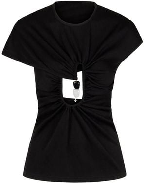 Christopher Esber Cut-Out Ribbed Top - Black