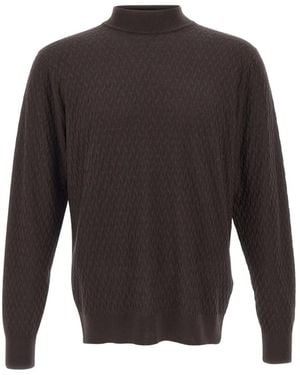 FILIPPO DE LAURENTIIS Textured-Knit Herringbone Jumper - Grey