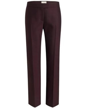 KHAITE Callen Pleated-Front Trousers - Purple