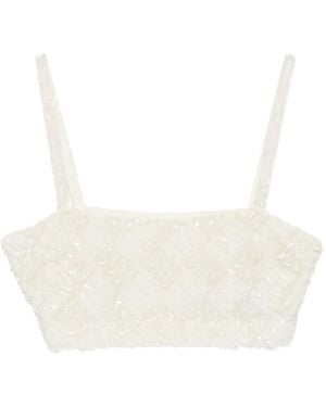 P.A.R.O.S.H. スパンコール トップ - ホワイト