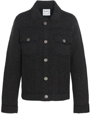 Barrie Contrast-Stitching Denim-Effect Jacket - Black