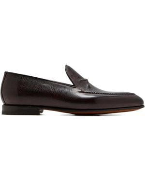 Bontoni De Bustis Loafers Van Bewerkt Leer - Zwart
