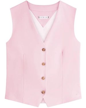 Tommy Hilfiger Button-Up Waistcoat - Pink
