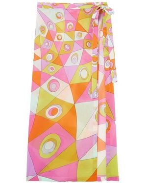 PUCCI Wrap Style Slit Skirt With Self-Tie Fastening - White