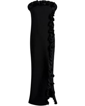 Cinq À Sept Schulterfreies Abendkleid Mit Rüschendetail - Schwarz
