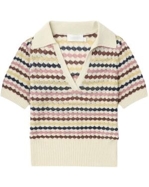 Zimmermann Scalloped V-Neck Sweater - Natural