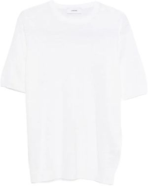Lardini Short-Sleeve Knitted T-Shirt - White