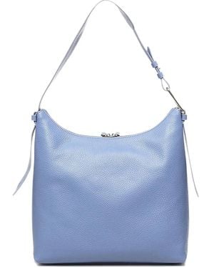 Coccinelle Malory zip-fastening pebble-leather shoulder bag - Azul