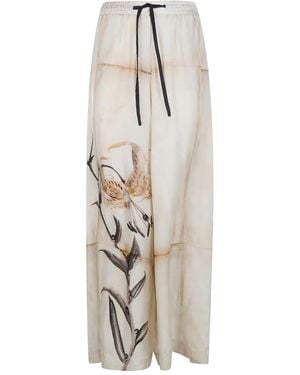 Pierre Louis Mascia Aloe Palazzo Pants - White