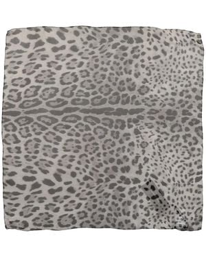 Dolce & Gabbana Leopard-Print Silk Scarf - Grey