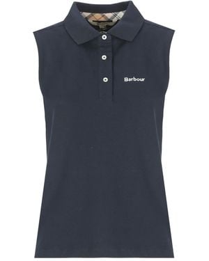 Barbour Three-Button Sleeveless Polo Shirt - Blue