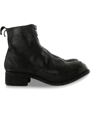 Guidi Pl1 Front-Zip Ankle Boots - Black