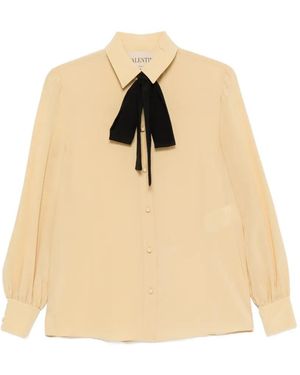 Valentino Garavani Bow-Detail Buttoned Shirt - Natural
