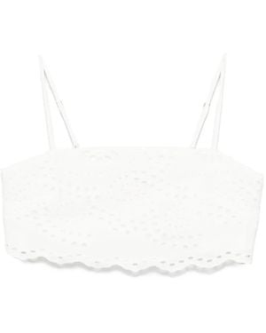 Mc2 Saint Barth Cotton Cropped Top - White