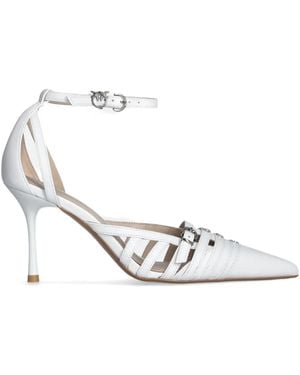 Pinko 85Mm Pointed-Toe Court Shoes - White