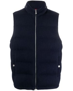 Brunello Cucinelli Ribbed Padded Gilet - Blue