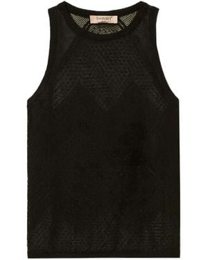 Twinset Mesh Tank Top - Black