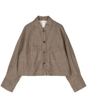 Forme D'expression Melierte Jacke Mit Tiefen Schultern - Braun