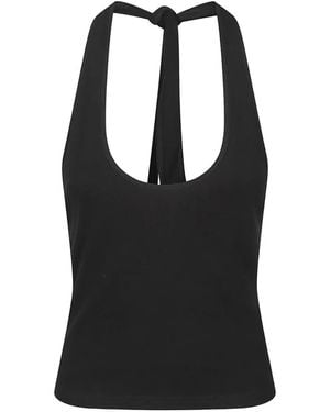 Matteau Halterneck Tie-Fastening Top - Black