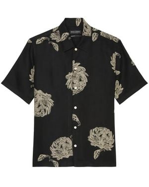 Marc O' Polo Floral-Print Short-Sleeve Shirt - Black