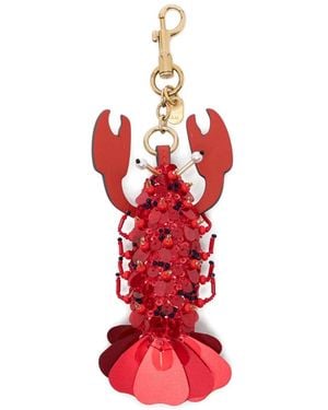 Anya Hindmarch Lobster Sequin-Embellished Keyring - Red