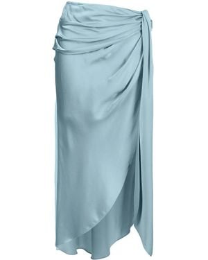 Jonathan Simkhai High-Waist Satin-Finish Skirt - Blue