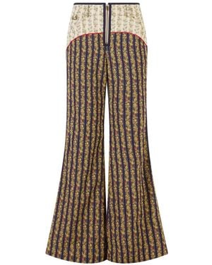 Rosie Assoulin Floral-Print Flared Trousers - Natural