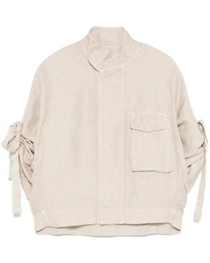 120% Lino Chaqueta lisa - Neutro