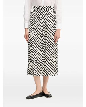 MARC AUREL Chevron Mid Skirt - White
