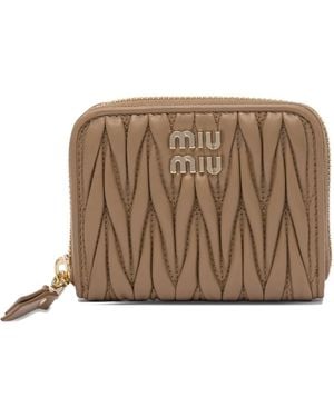 Miu Miu Cartera en Matelassé con cremallera - Marrón