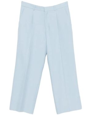 Sandro Pleat-Detail Wide-Leg Trousers - Blue