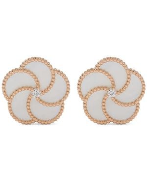 LA PRIMA GIOIELLI 18Kt Bloomy Rotgoldohrringe Mit Perlmutt Und Diamant - Mettallic