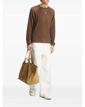 Dime Ribbed Raglan-Sleeve Jumper - White