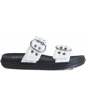 EMU Bondi Buckle 2.0 Pantoletten Mit Ösen - Weiß